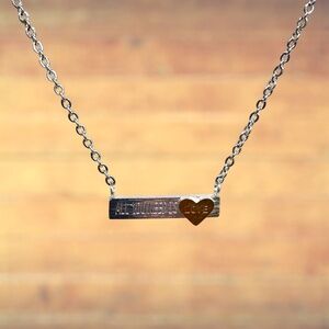 Indio Jewelry Silver and Gold All You Need is Love Bar Pendant Necklace #226